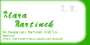 klara martinek business card